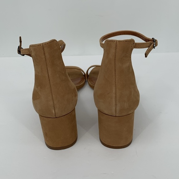Steve Madden Irenee ankle strap brown suede block heel sandal shoe caramel 10 - Picture 5 of 6